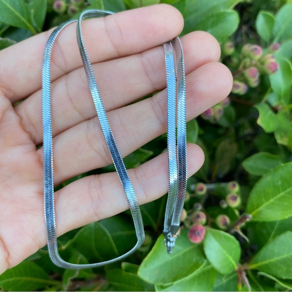 Men's  Woman’s Flat Snake Link Stainless Steel Chain Necklace Jewelry Unisex - Picture 5 of 10